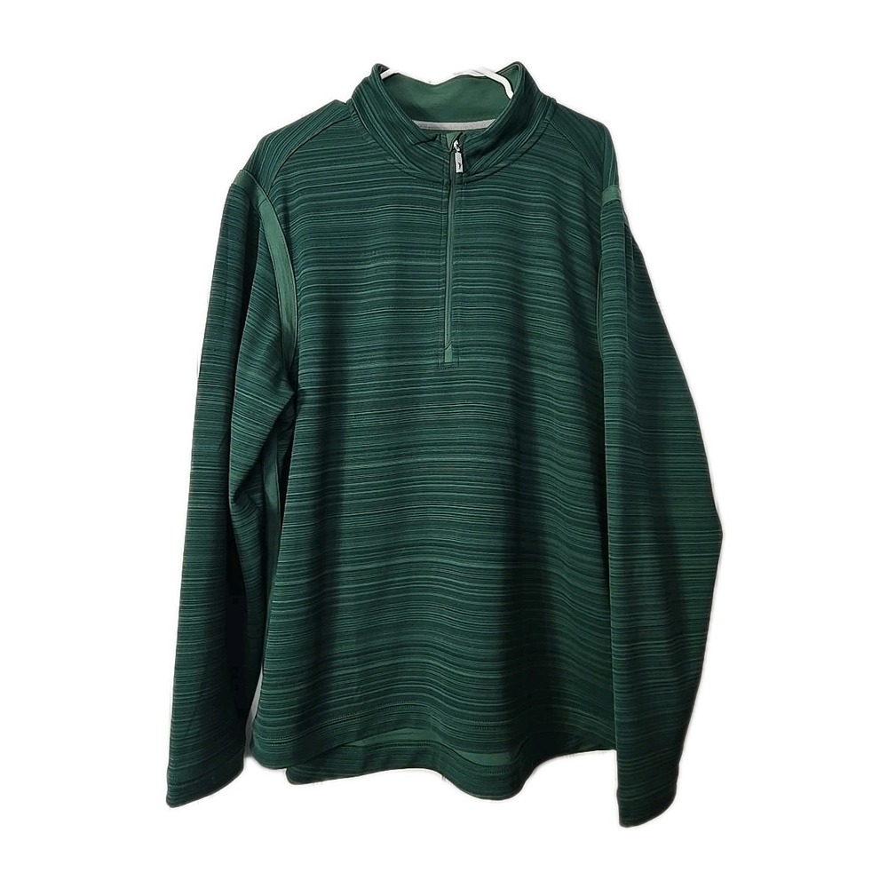 Tommy Bahama Mens 3/4 Zipup Pullover Green Striped Jacket